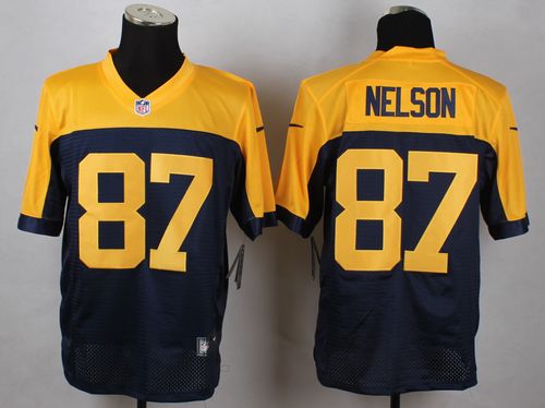 Nike Packers #87 Jordy Nelson Navy Blue Alternate Men's Stitched NFL New Elite Jersey - Click Image to Close